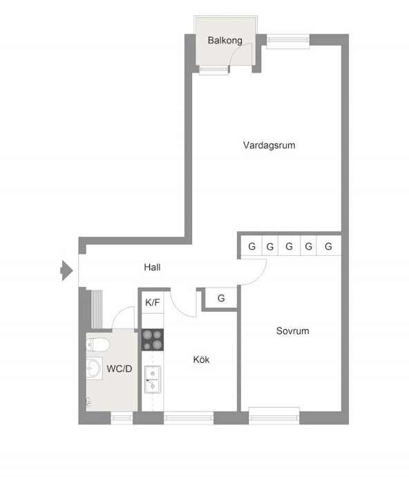 Шведская квартира площадью 56 м2 Шведская квартира площадью 56 м2