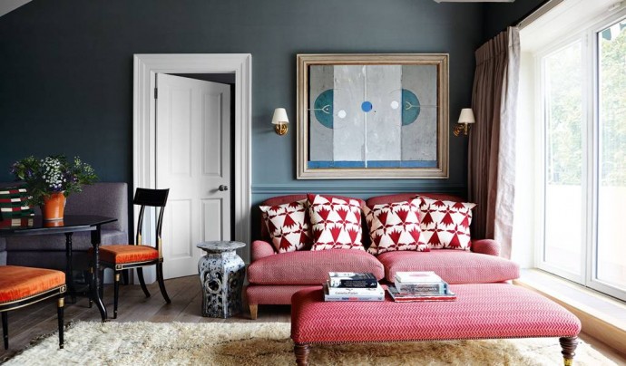 Насыщенные цвета в интерьере просторной лондонской квартиры