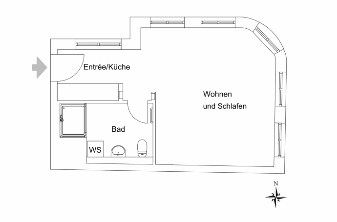 Квартира-студия площадью 38 м2 в Берлине
