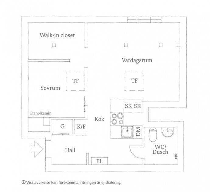 Квартира площадью 42 м2 в Гётеборге
