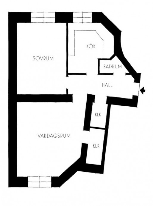 Квартира площадью 59 м2 в Стокгольме