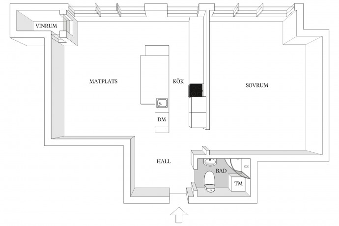 Квартира-лофт площадью 99 м2 в Швеции