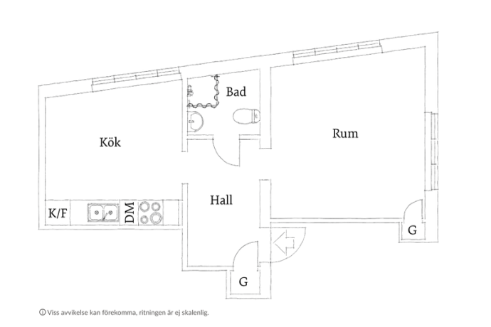 Квартира площадью 35,9 м2 в Гётеборге