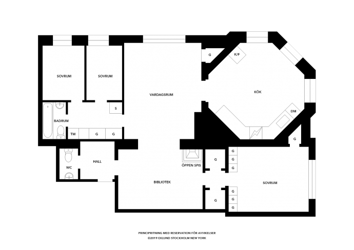 Квартира площадью 111 м2 в Стокгольме