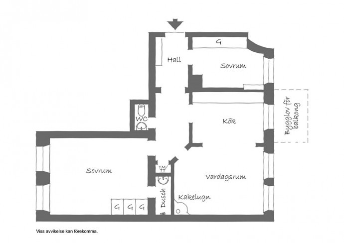 Квартира площадью 72 м2 в Стокгольме