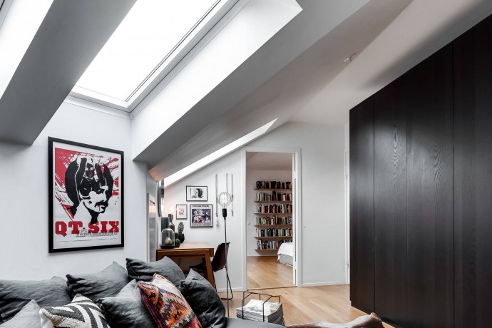 Мансардная квартира-лофт площадью 150 м2 в Стокгольме