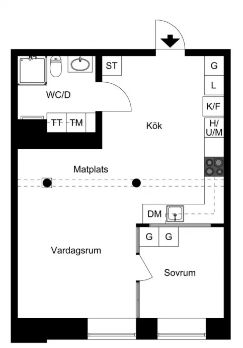Квартира площадью 50 м2 в Мальмё, Швеция