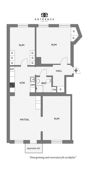 Квартира площадью 93 м2 в Гётеборге