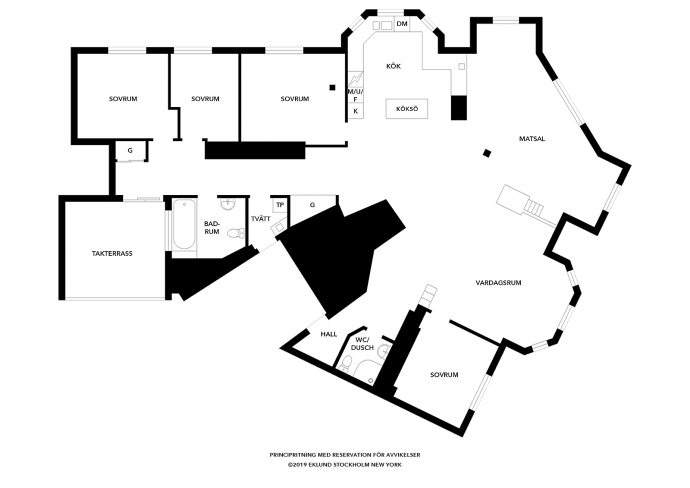 Квартира площадью 178 м2 в Стокгольме