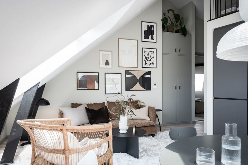Стильная мансардная квартира в Швеции
