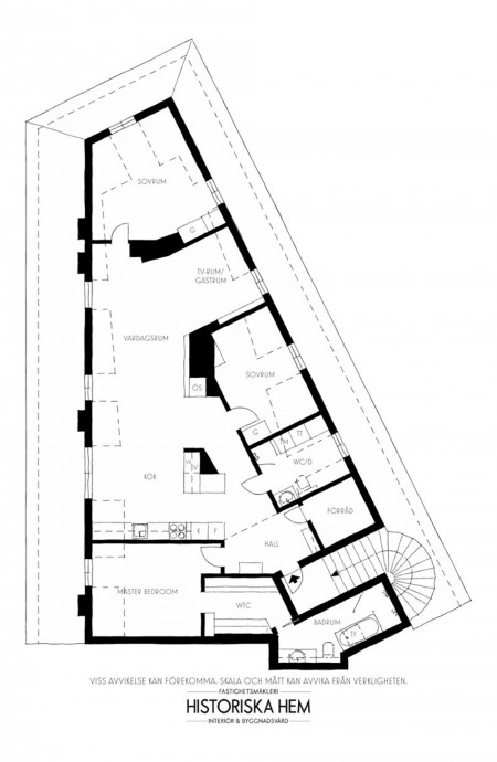Стильная мансардная квартира под крышей старого дома в Стокгольме Стильная мансардная квартира под крышей старого дома в Стокгольме