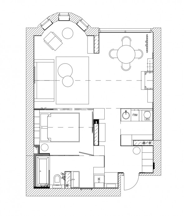 Квартира площадью 53 м² в Киеве