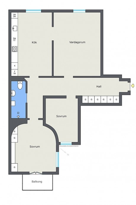 Элегантная квартира в Стокгольме площадью 85 м2