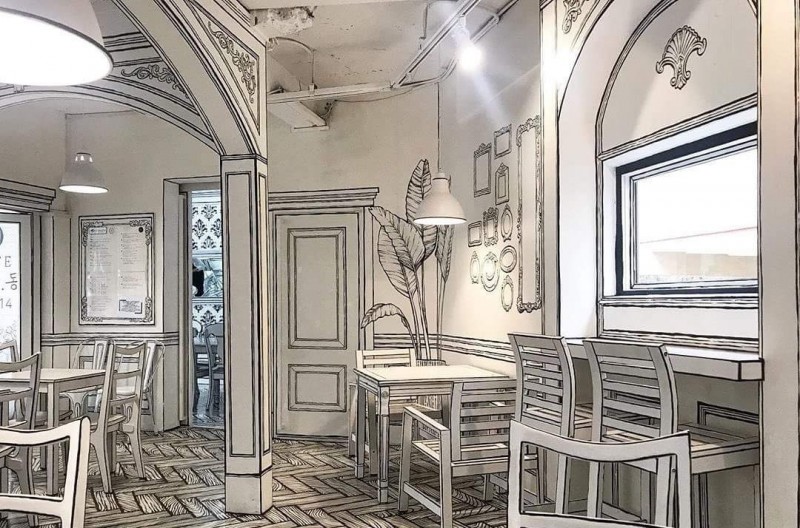 Уникальный дизайн Greem Caf&eacute; в Сеуле