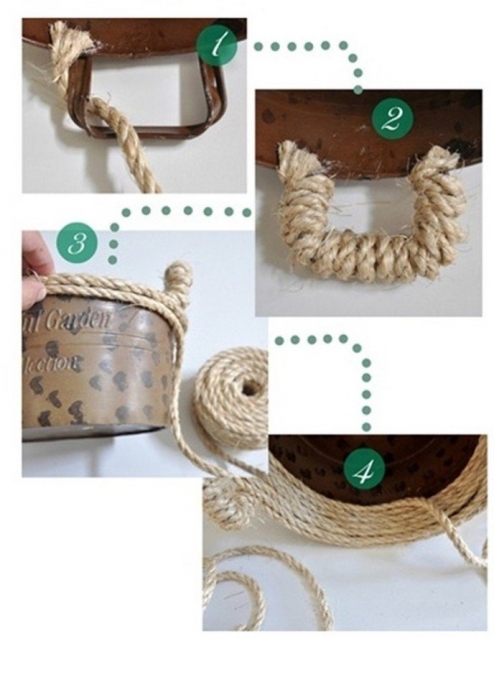 Корзинка из верёвки (шпагата) Корзинка из верёвки (шпагата)