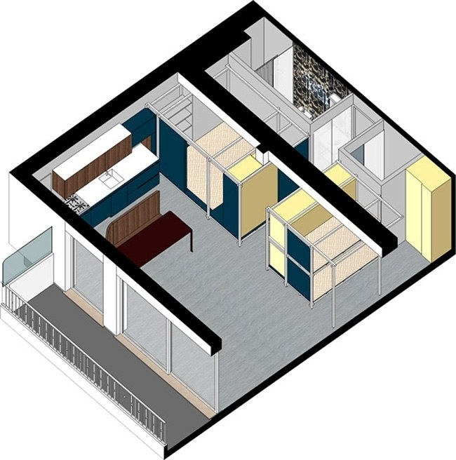 Маленькие апартаменты во Франции площадью 40 кв.м.