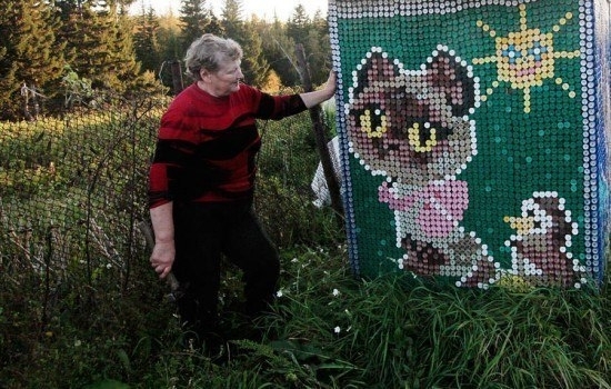 Ольга Костина, жительница деревни Камарчага, при украшении дома использовала более 30 000 пластиковы
