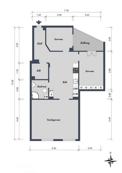 Дизайн квартиры в скандинавском стиле, 72 кв.м.