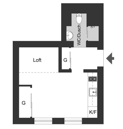 Квартира-студия 22 кв.м.