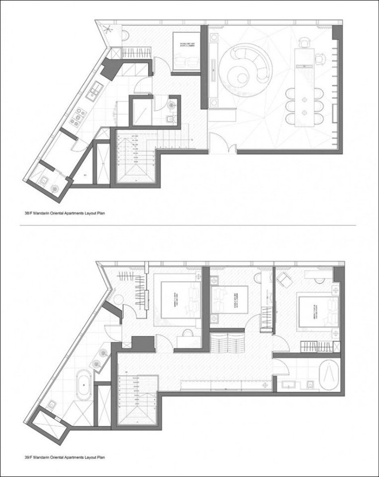 Квартира F Mandarin Oriental от студии PplusP Designers Квартира F Mandarin Oriental от студии PplusP Designers