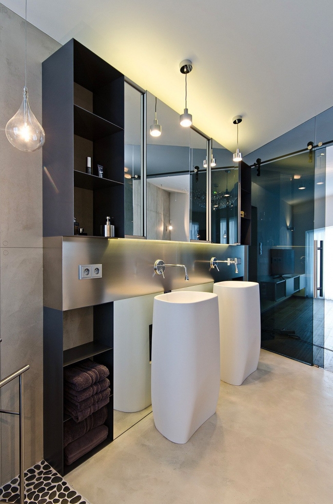 Бетонный интерьер дома в Чехии