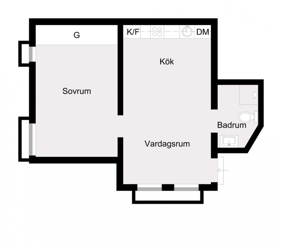 Квартира в скандинавском стиле площадью 48 квадратных метров