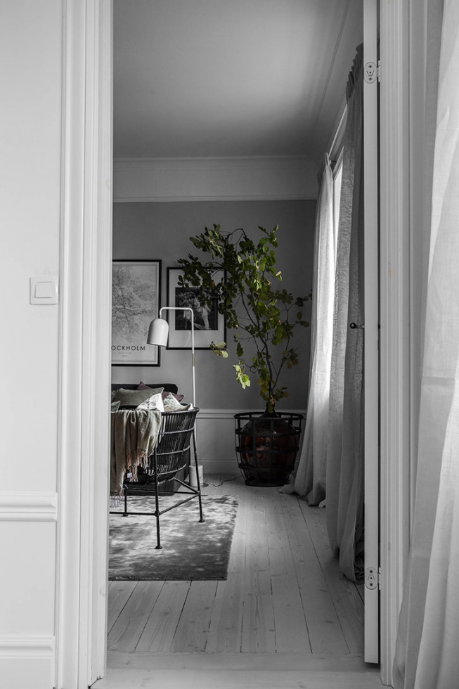Стильная и элегантная квартира с камином в Швеции (79 кв. м)