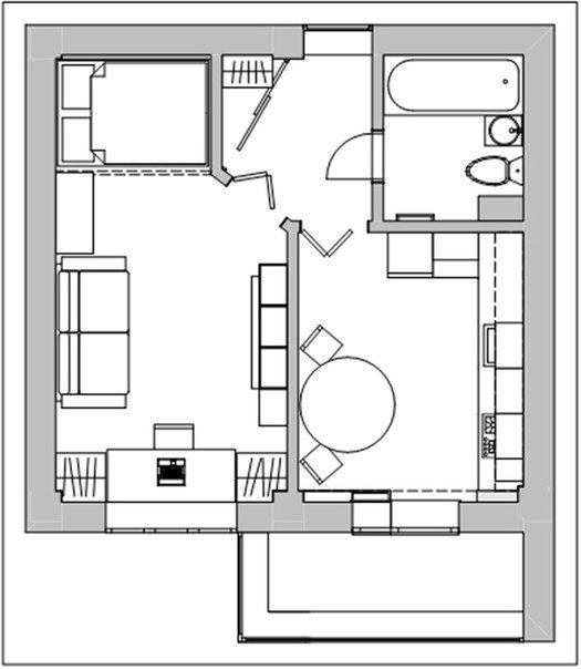 Идея дизайна небольшой квартиры