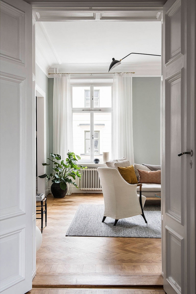 Когда пространство и цвет потрясающие: квартира в Стокгольме