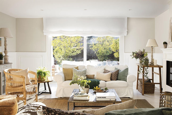 Белый, зеленый, соломенный: интерьер дома в Испании, который дарит умиротворение и радость
