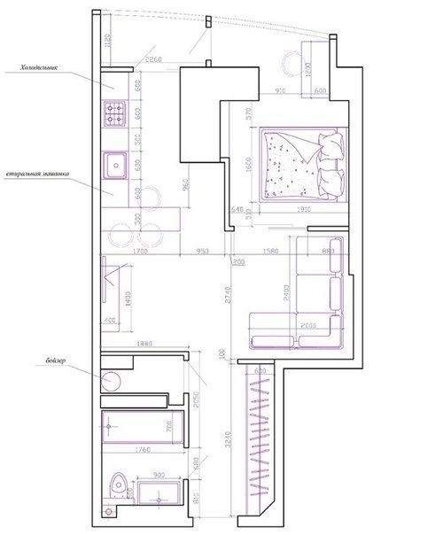 Дизайн квартиры (45 кв.м.)